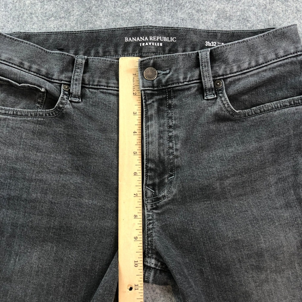 Banana Republic Traveler Mens Jeans 31x32 Gray Slim Fit Stretch Cotton Denim - Picture 9 of 15